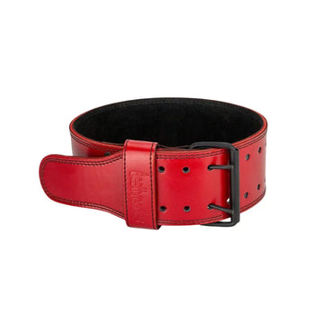 Customizable Red Leather Weight Lifting Belt - Laser Engraving