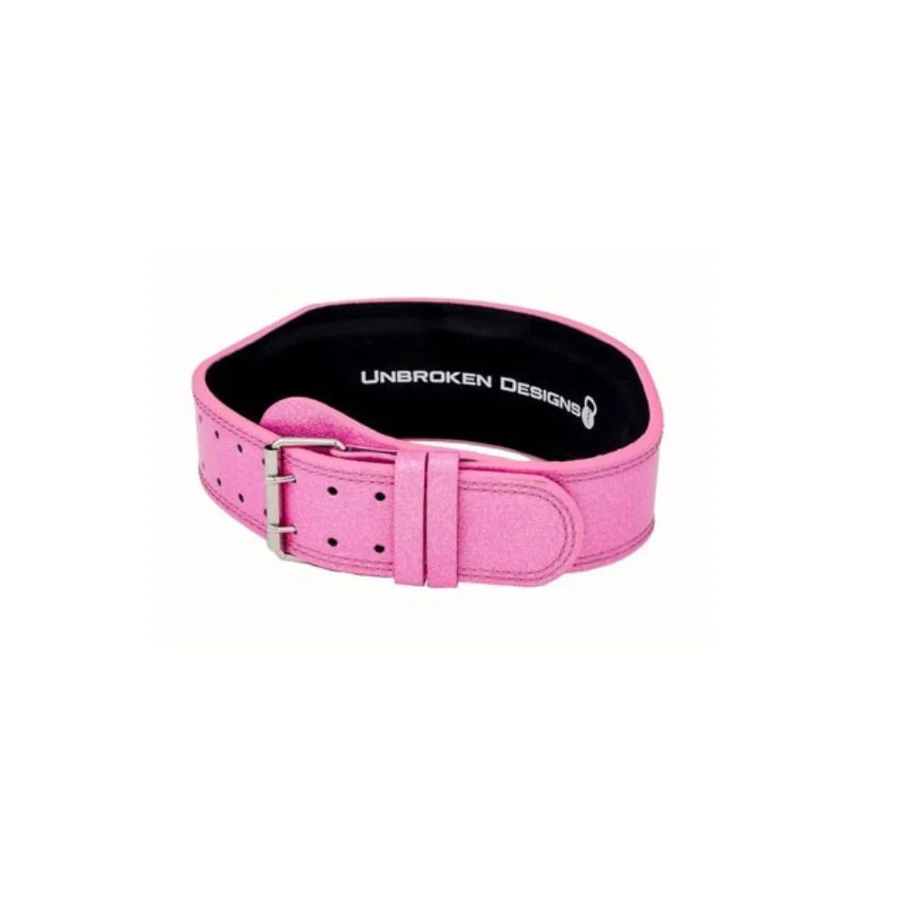 Pink Sparkly Weight Lifting Belt - Genuine Leather