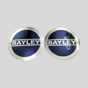 Pair of Bayley brass championship side plates with logo engraving