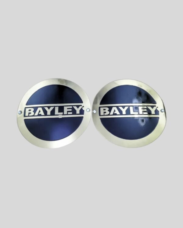 Pair of Bayley brass championship side plates with logo engraving