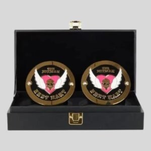 WWE Bret Hart Side Plates – Metal Championship Belt Panels