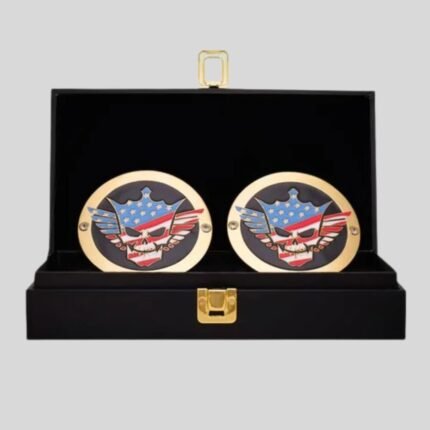 WWE Cody Rhodes Side Plates Championship Title Box Set – American Nightmare Brass Metal Pair