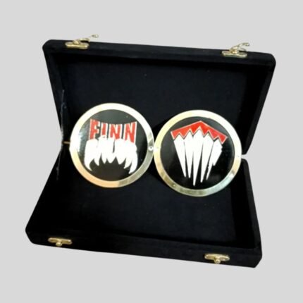 WWE Finn Balor Side Plates Championship Title Box Set – Demon Teeth Brass Edition (4.25” x 3.16”)