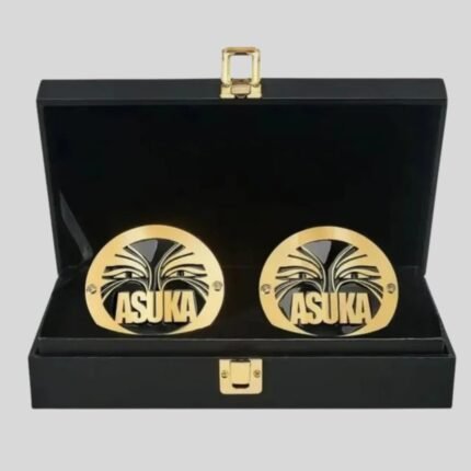 WWE Asuka Side Plates Championship Title Box Set – Brass Metal Belt Inserts